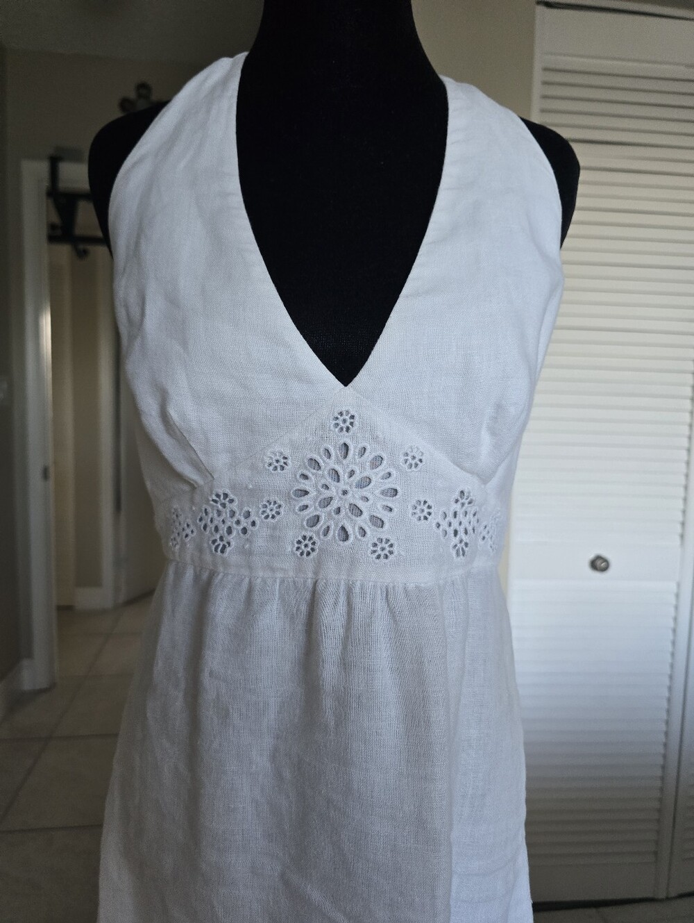 Tommy Bahama White Halter Eyelet Waist Maxi - Picture 5 of 6